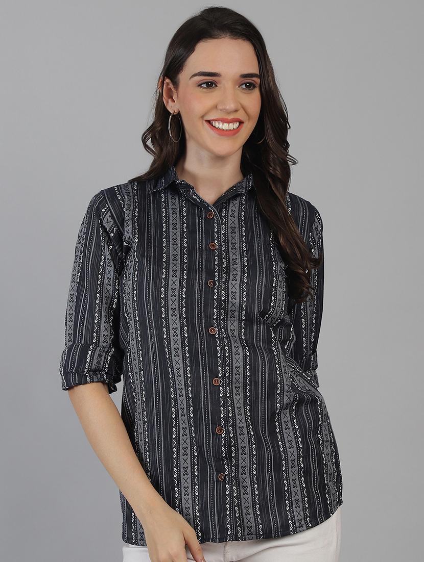 women printed collared regular fit shirt - 21645893 -  Zoom Image - 0