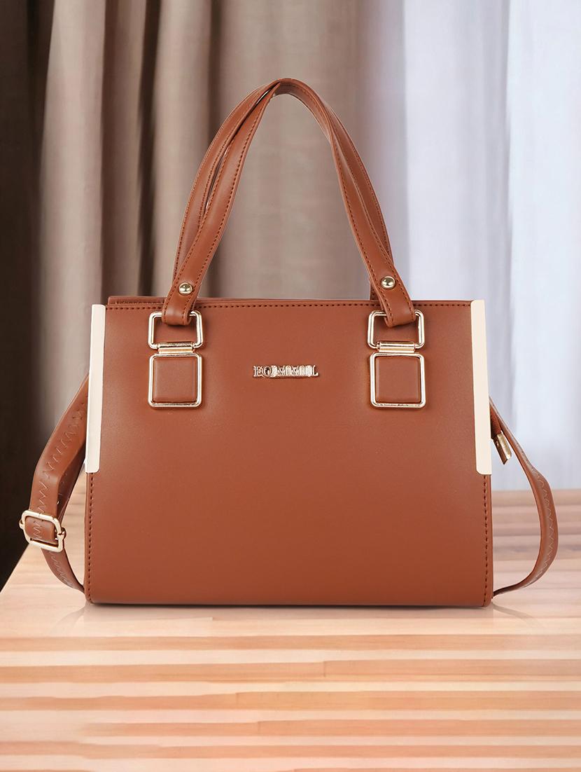 tan leatherette (pu) handbag - 21645998 -  Zoom Image - 0