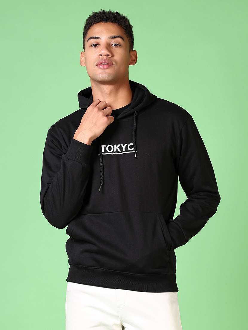 men long sleeves front & back print sweatshirt