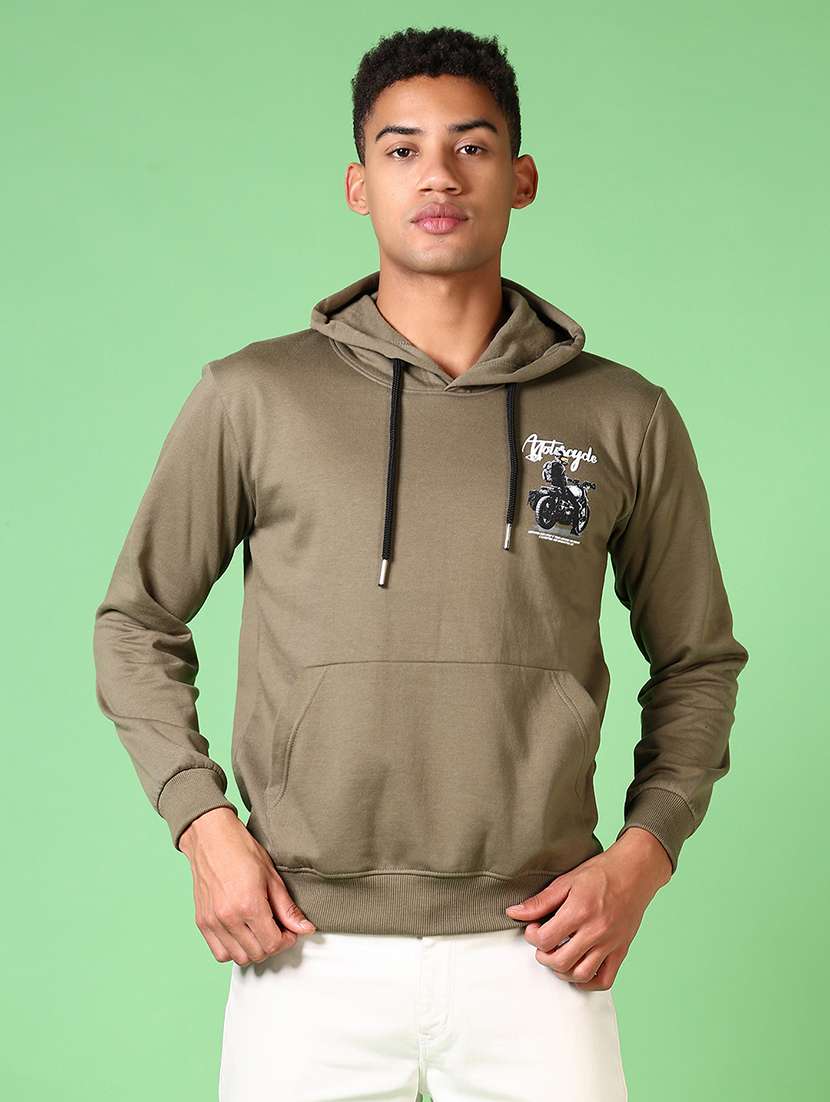 men long sleeves front & back print sweatshirt