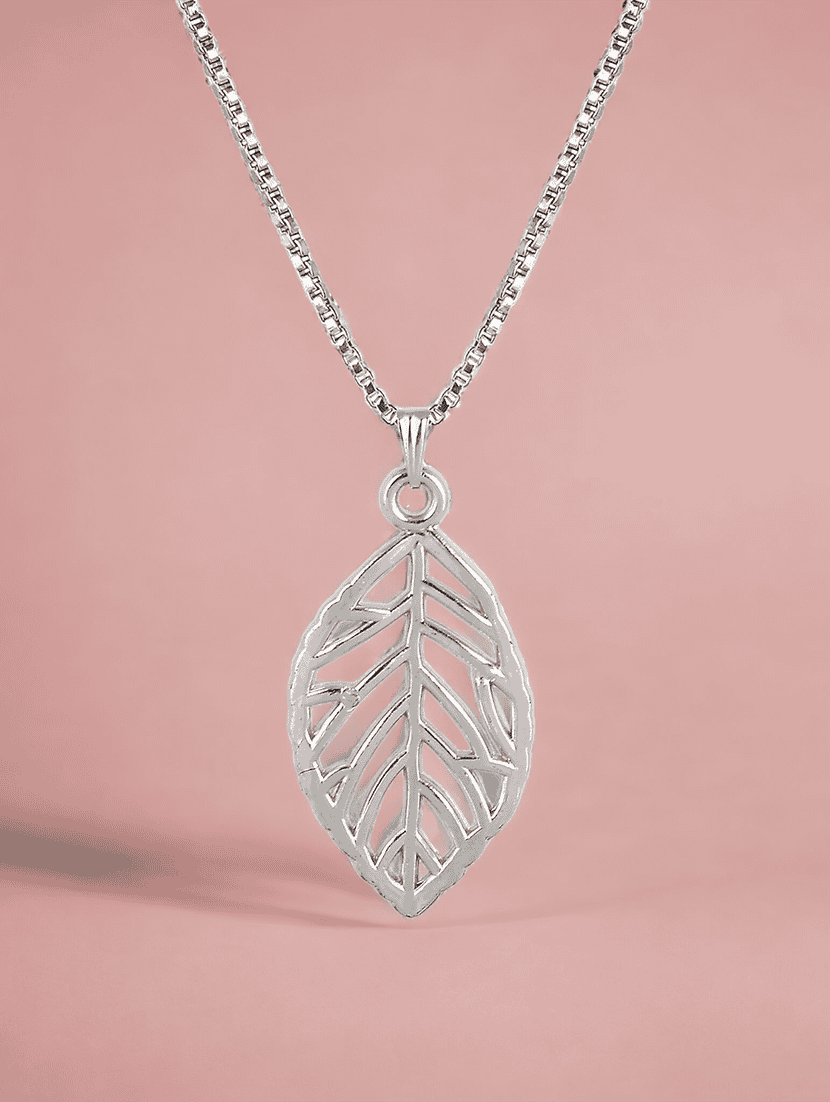 men petal shaped pendant with chain - 21646408 -  Standard Image - 2