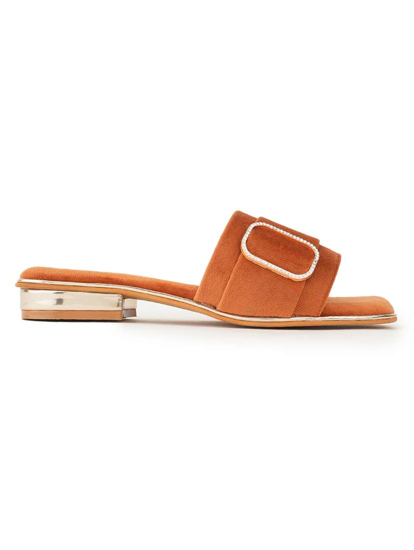 women tan slip on sandal - 21646531 - Standard Image - 2