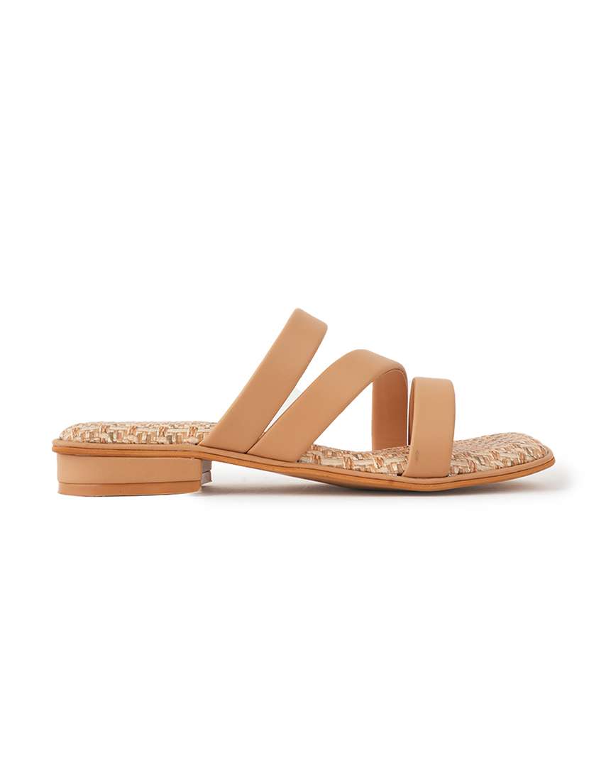 women beige slip on sandal - 21646545 - Standard Image - 2