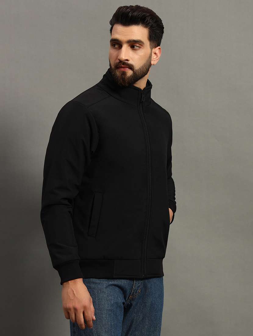 men solid long sleeve casual jacket