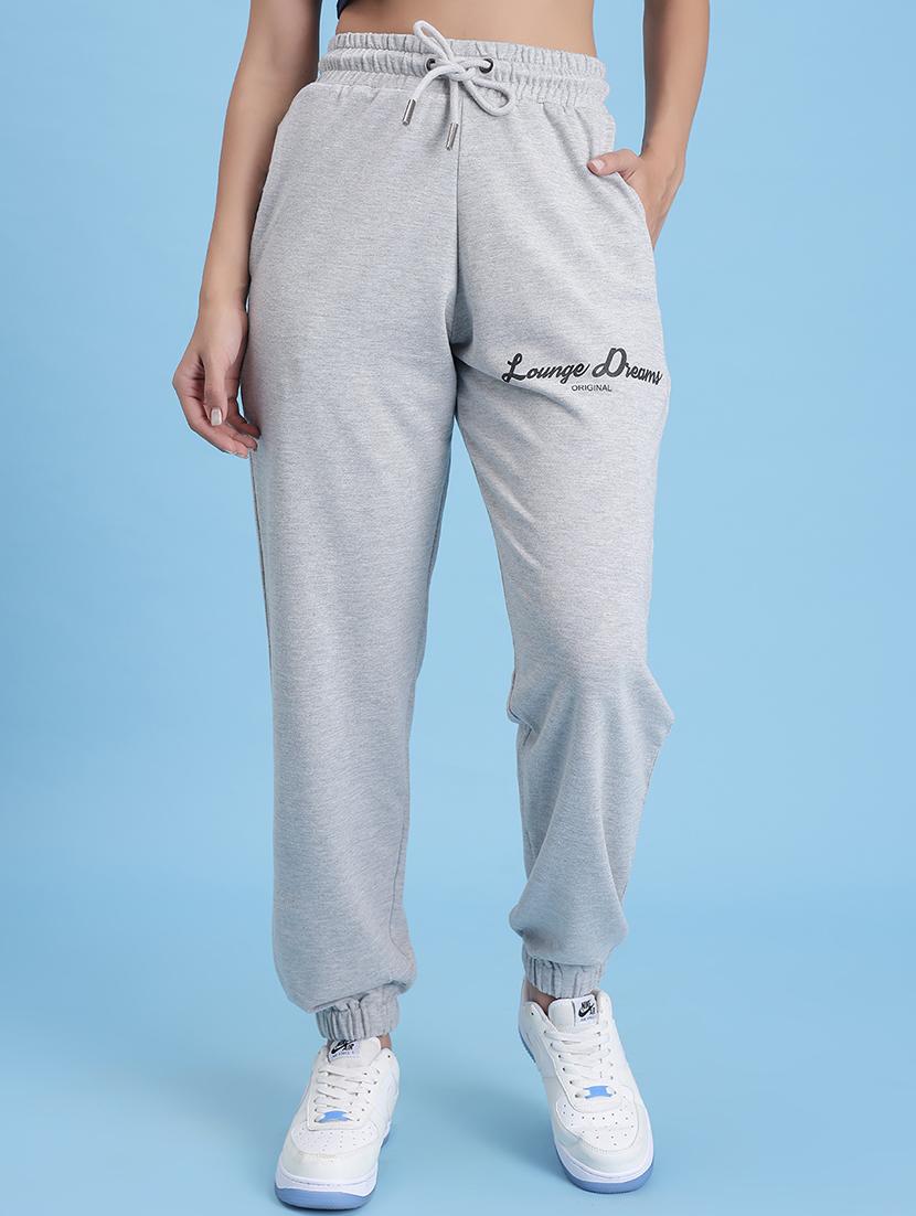 women placement printed high rise joggers