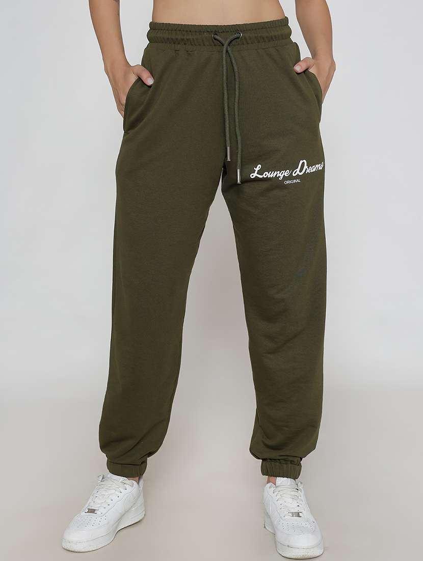 women placement printed high rise joggers