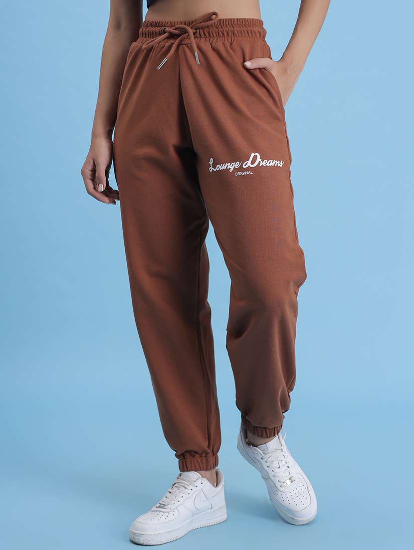 women placement printed high rise joggers - 21646564 - Zoom Image - 0