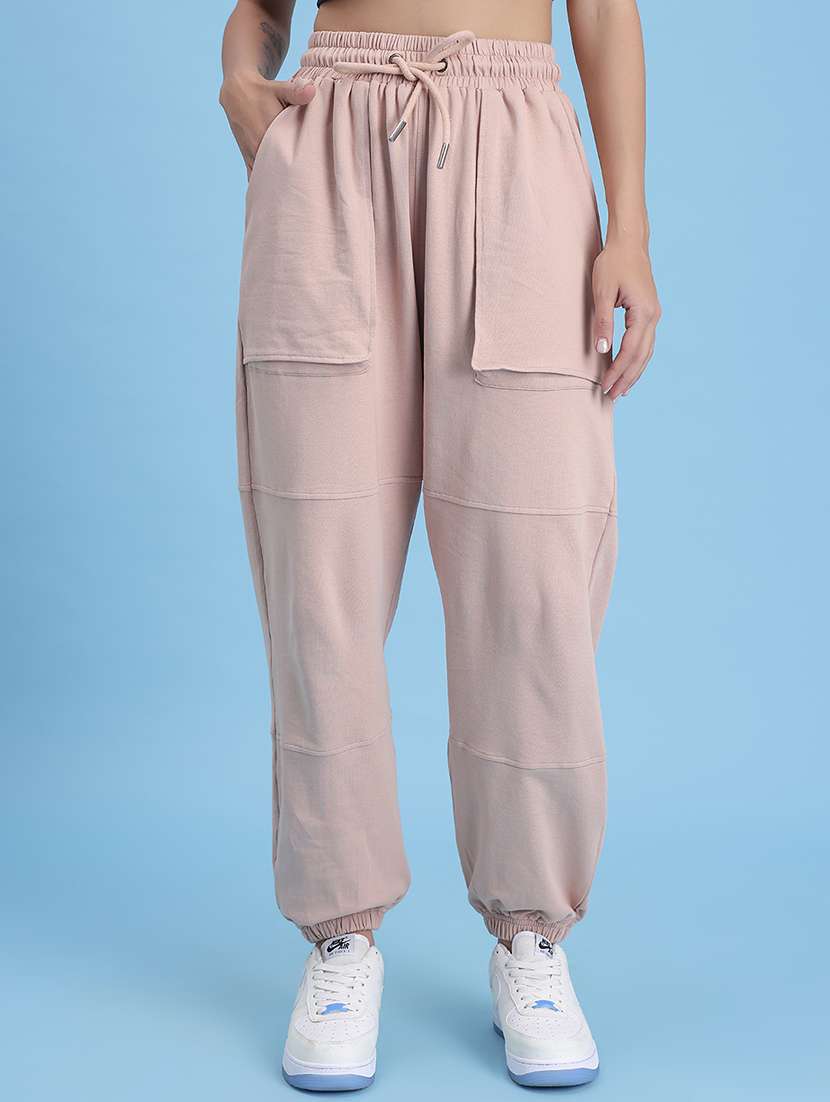 women plain high rise joggers