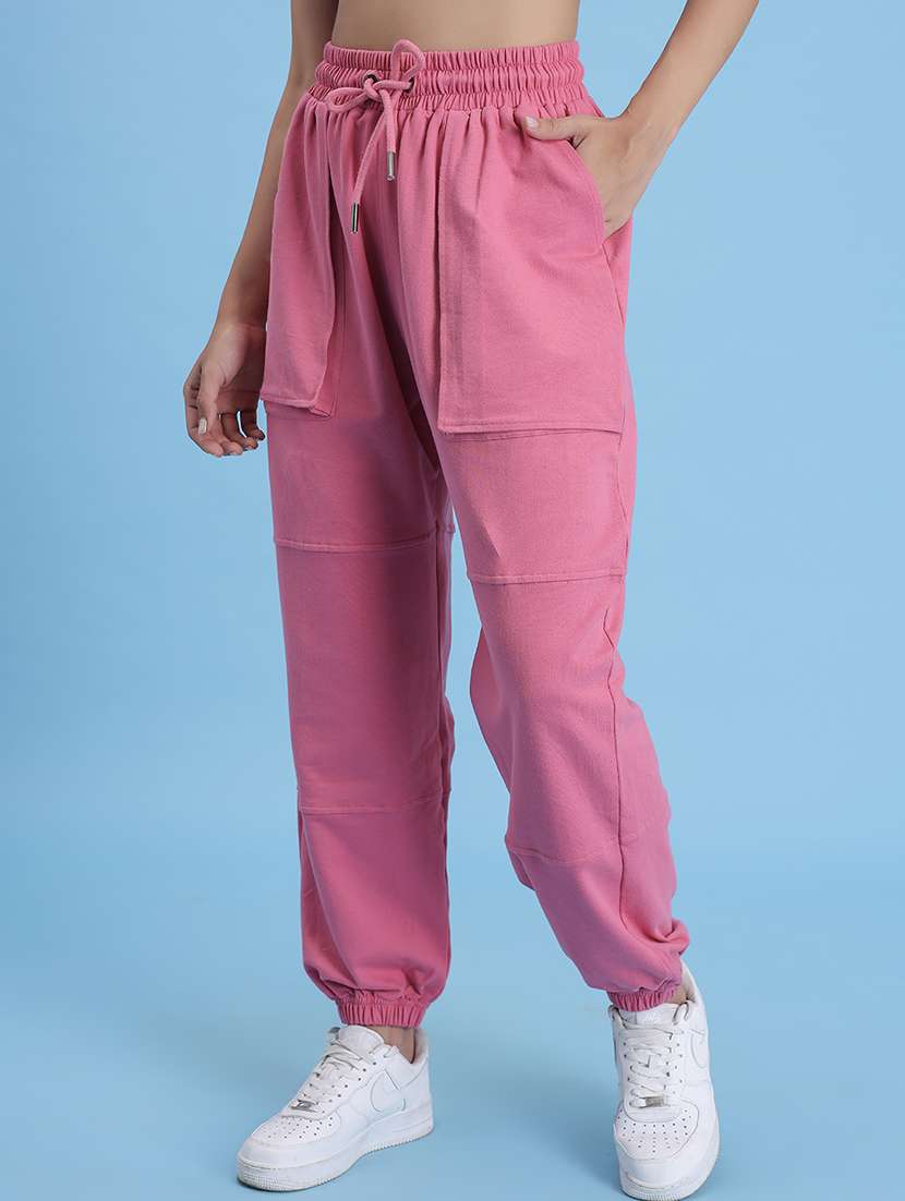 women plain high rise joggers