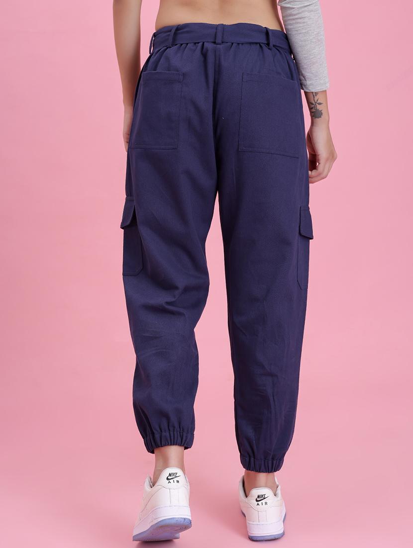 women plain high rise cargos - 21646581 - Standard Image - 2