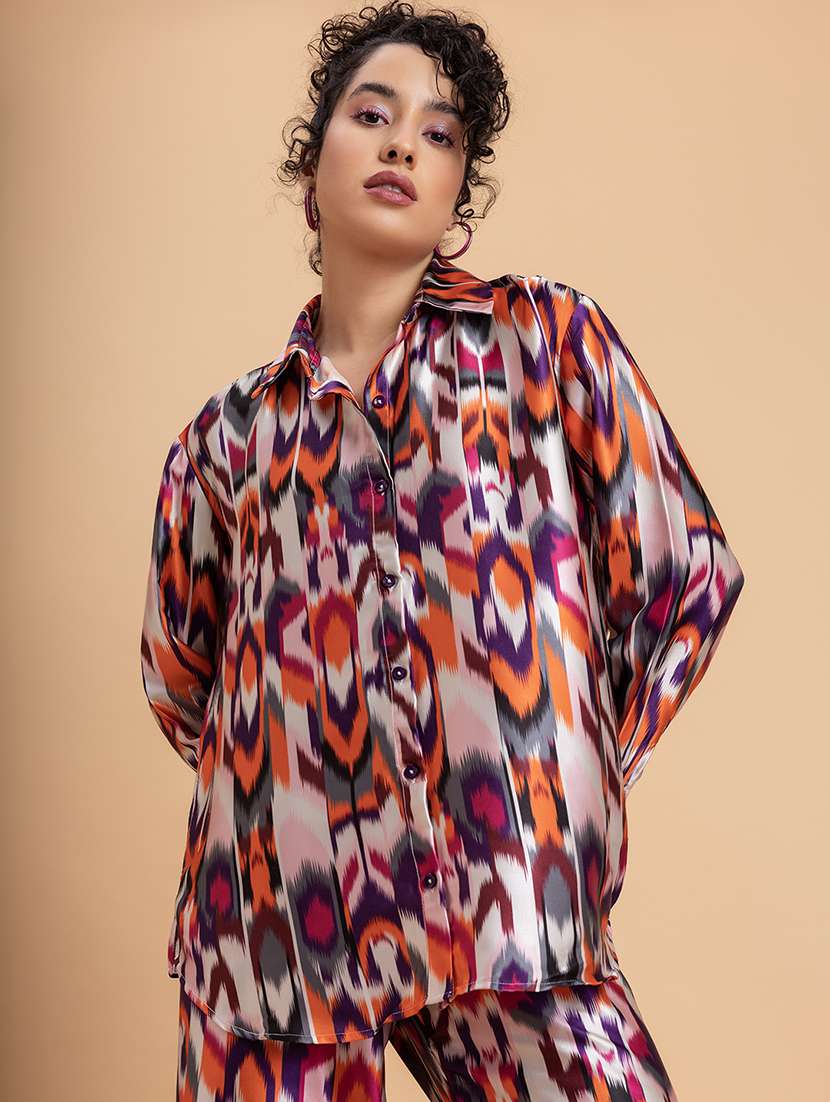 Women Printed Shirt And Trouser Co Ord Sets