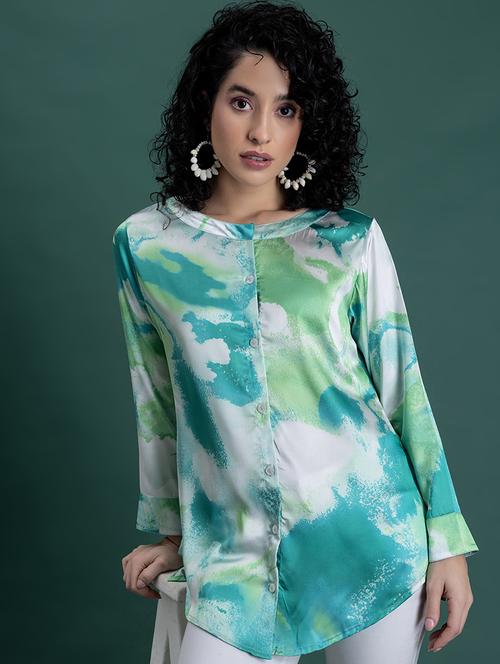 women printed long sleeve shirt - 21646593 - Standard Image - 0