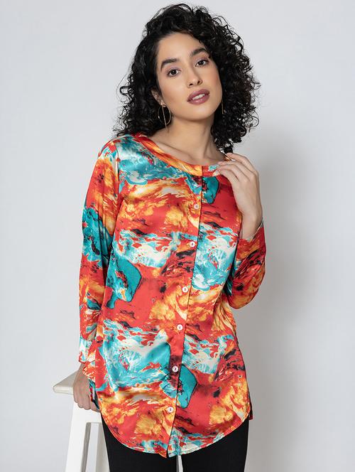women multi color printed long sleeve shirt - 21646594 -  Standard Image - 0