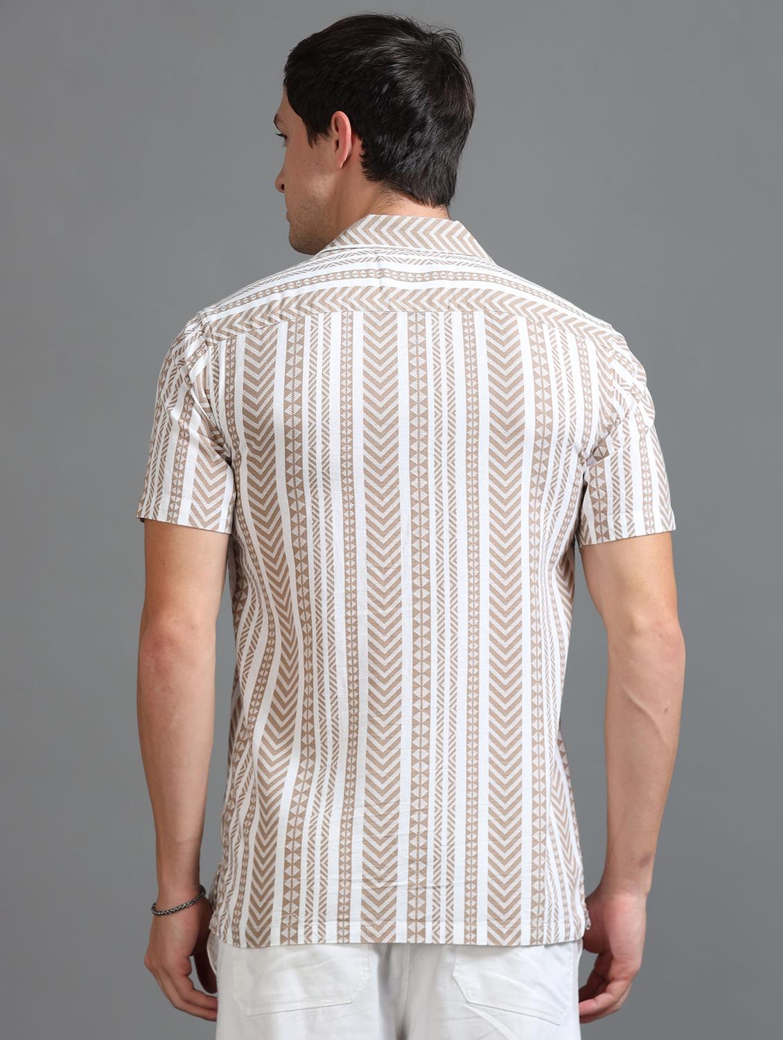 men printed short sleeves casual shirt - 21646685 - Standard Image - 2