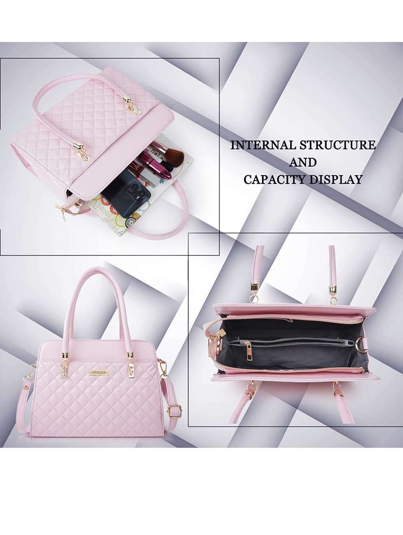 women pink textured handbag - 21646716 -  Standard Image - 2