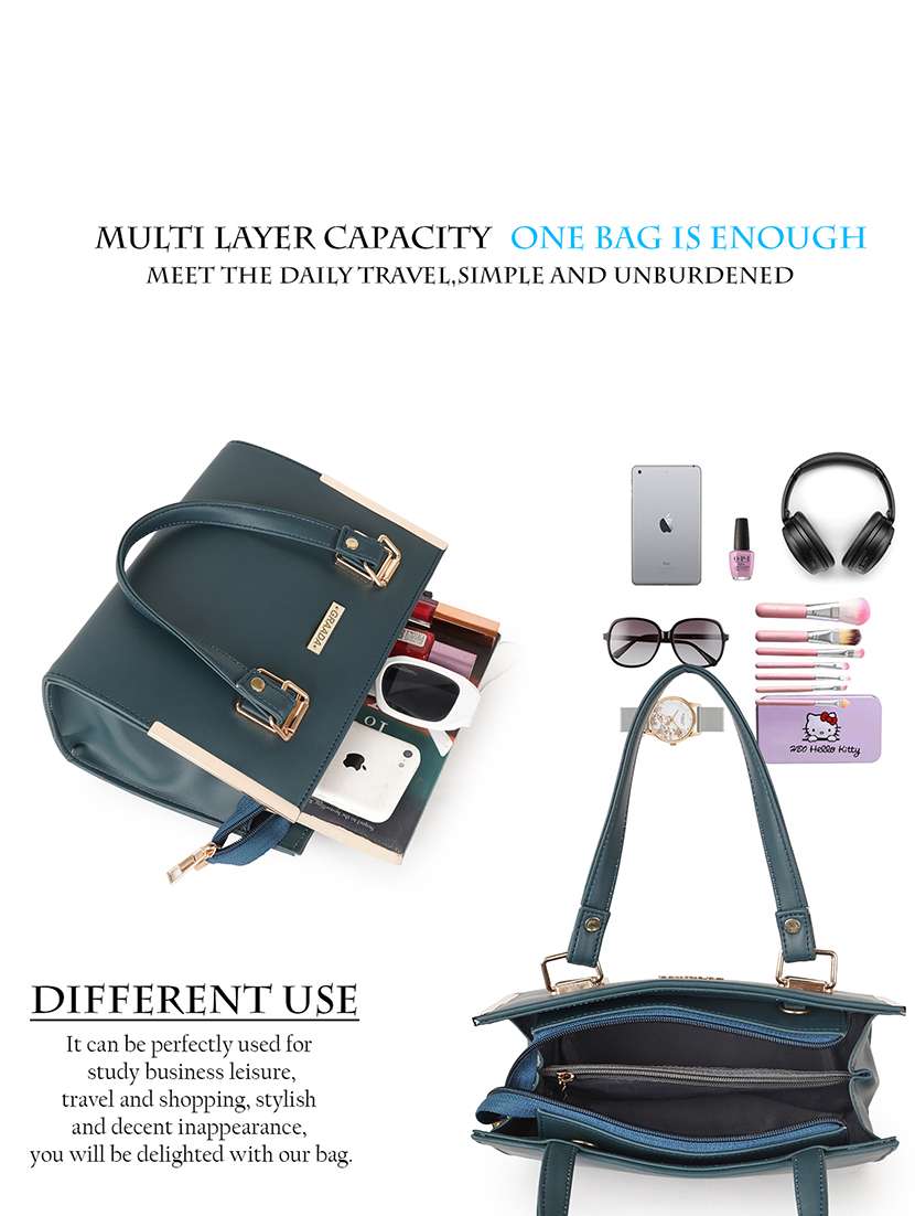 women teal plain handbag - 21646718 -  Standard Image - 2