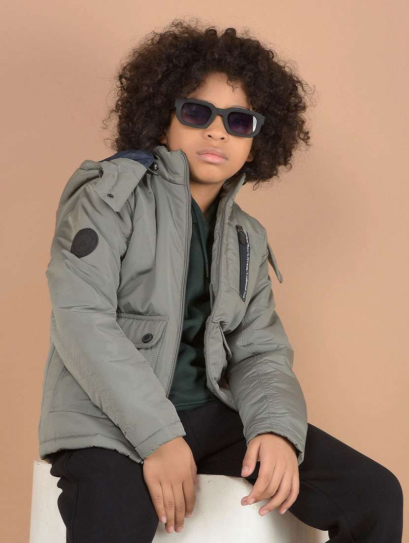 boys solid long sleeve quilted jacket - 21646748 -  Standard Image - 2