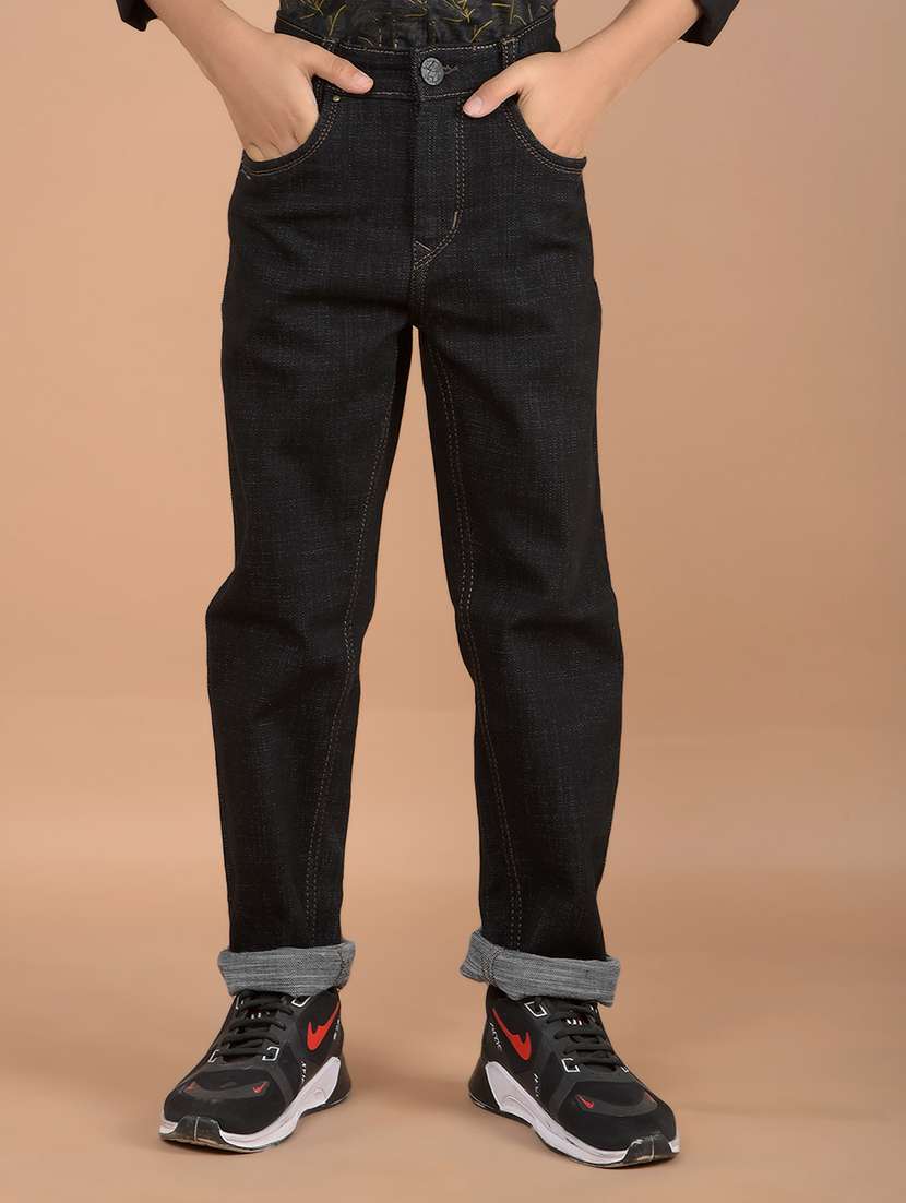 boys black plain jean