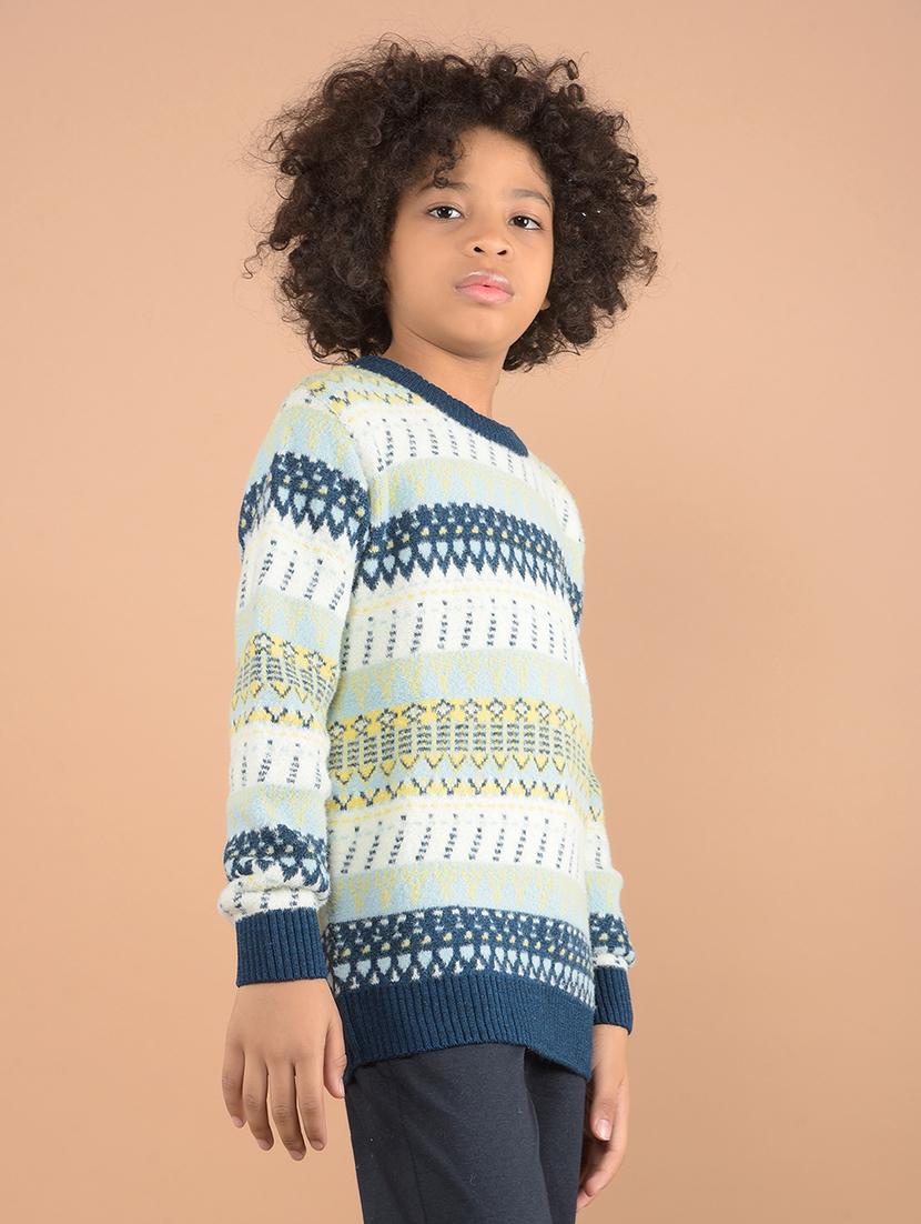 boys self design long sleeve sweaters - 21646763 - Standard Image - 2