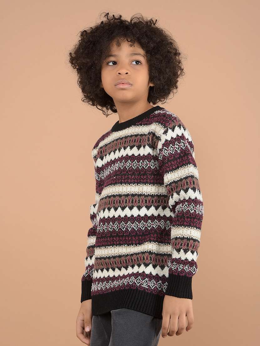 boys self design long sleeve sweaters - 21646764 - Standard Image - 2