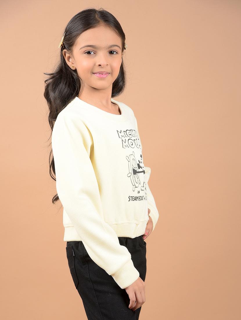 girls front print long sleeves sweatshirts - 21646767 - Standard Image - 2