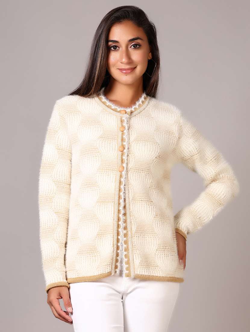 women self designed long sleeve cardigan