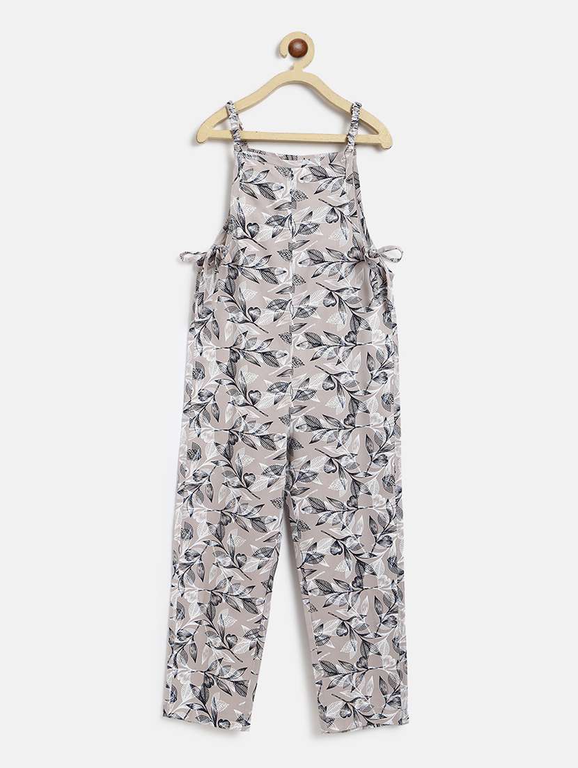 girls floral printed dungaree