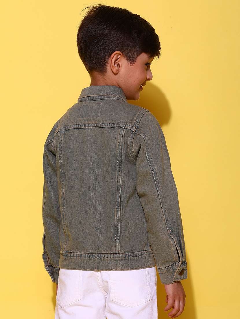 boys solid long sleeve denim jacket - 21647098 -  Standard Image - 2