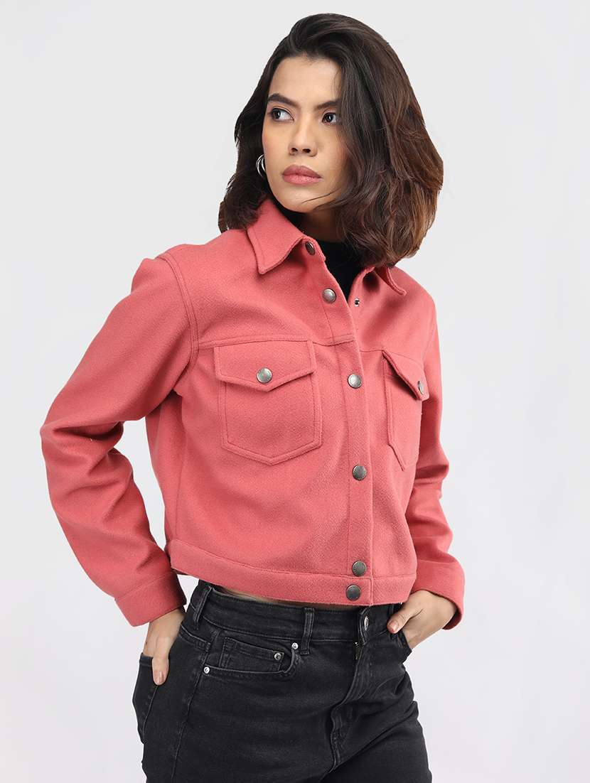 women solid long sleeve jacket - 21647143 -  Standard Image - 2