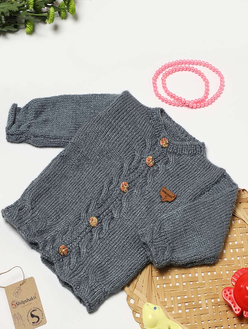 girls self design long sleeve cardigans