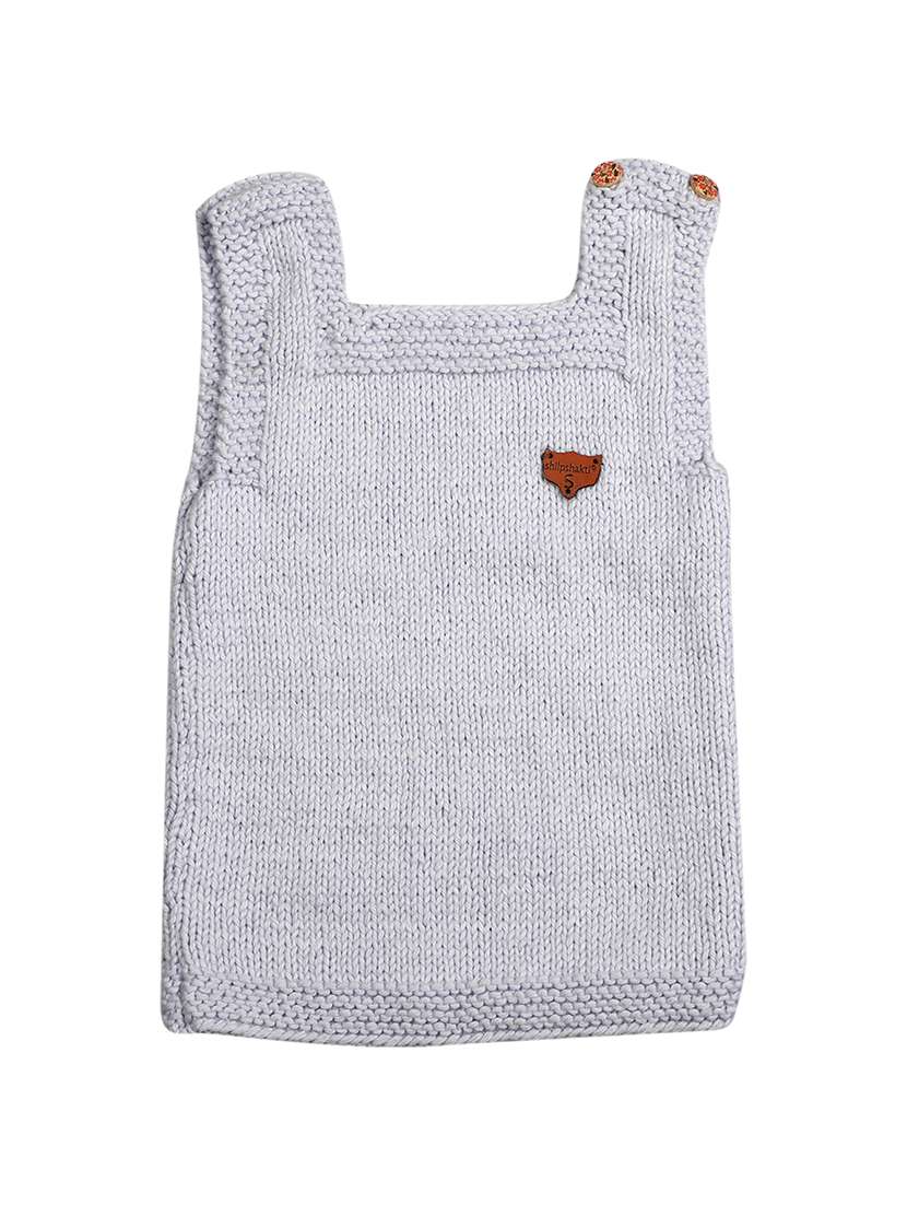 girls self design sleeveless sweater - 21647225 -  Standard Image - 2