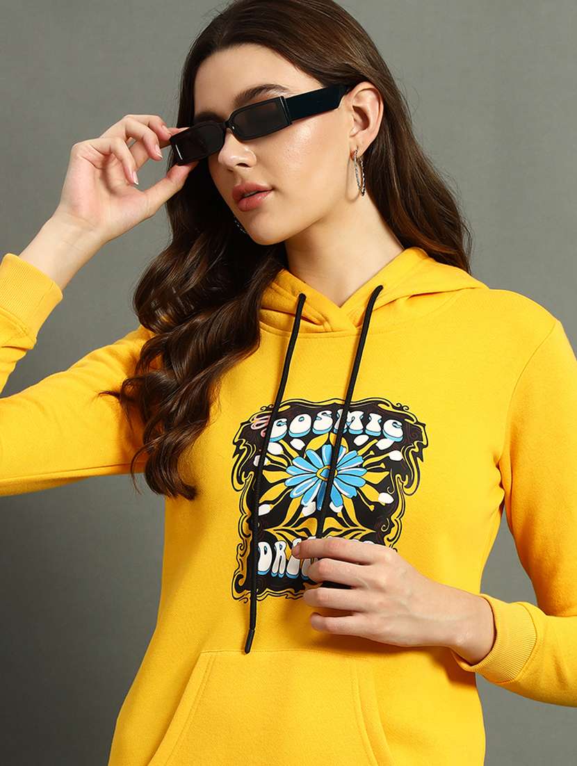 women front print hooded sweatshirt - 21647232 -  Standard Image - 2
