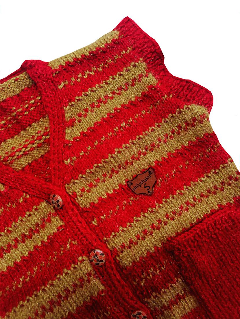 girls self design sleeveless sweater - 21647239 - Standard Image - 2