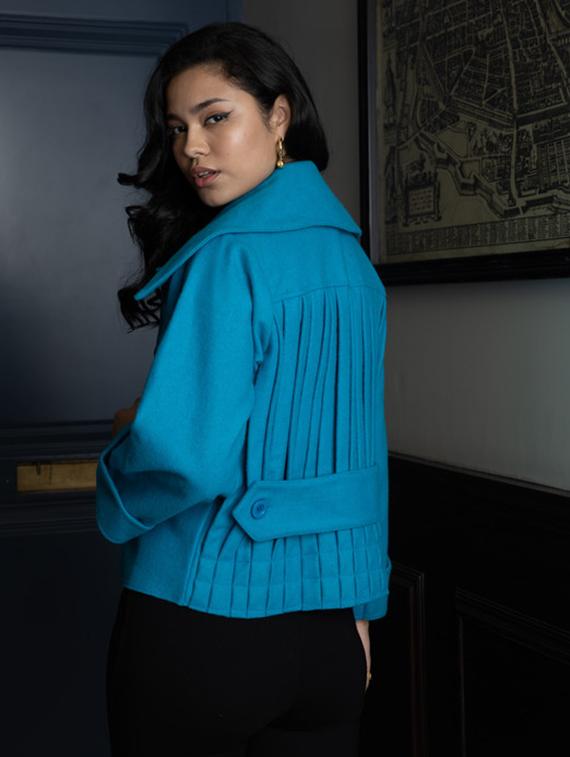 women turquoise long sleeve regular jacket - 21647255 - Standard Image - 2