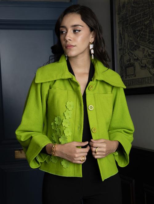 women green long sleeve regular jacket - 21647256 - Standard Image - 0