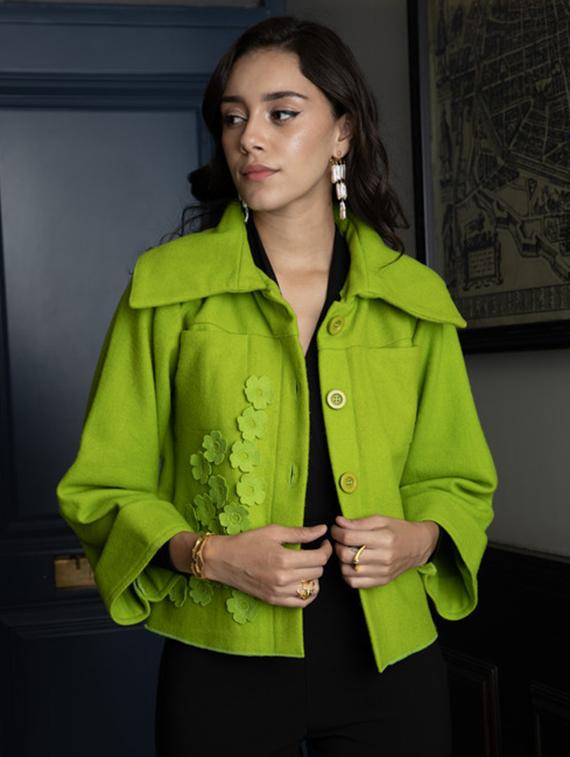 women green long sleeve regular jacket - 21647256 - Zoom Image - 0