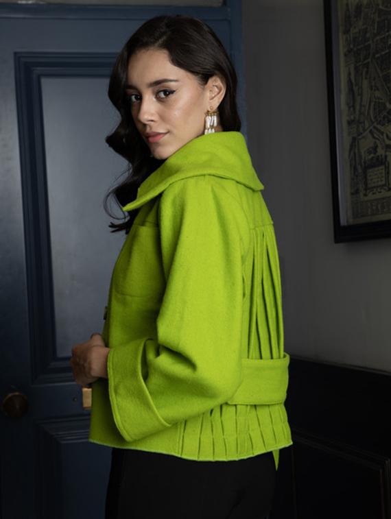 women green long sleeve regular jacket - 21647256 - Standard Image - 2