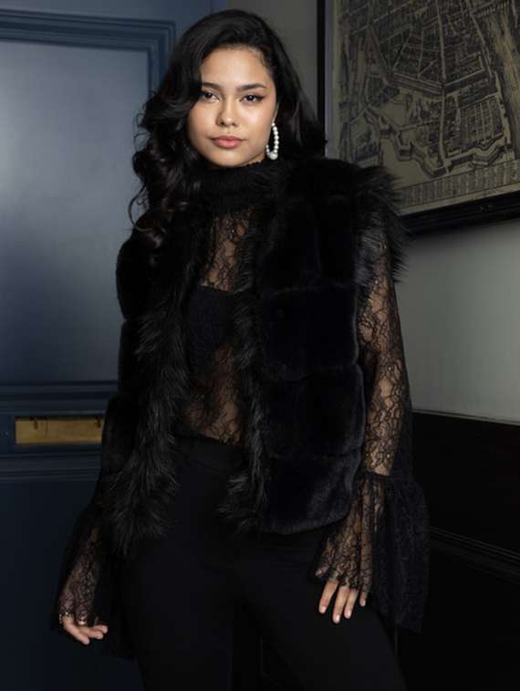 women black solid fur jacket - 21647260 - Zoom Image - 0
