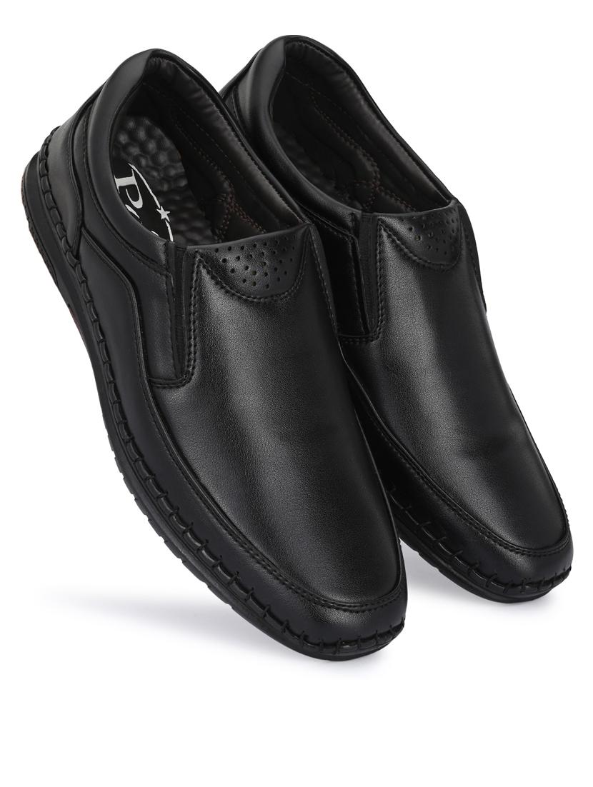 men black plain slip on formal shoes - 21647299 - Standard Image - 2