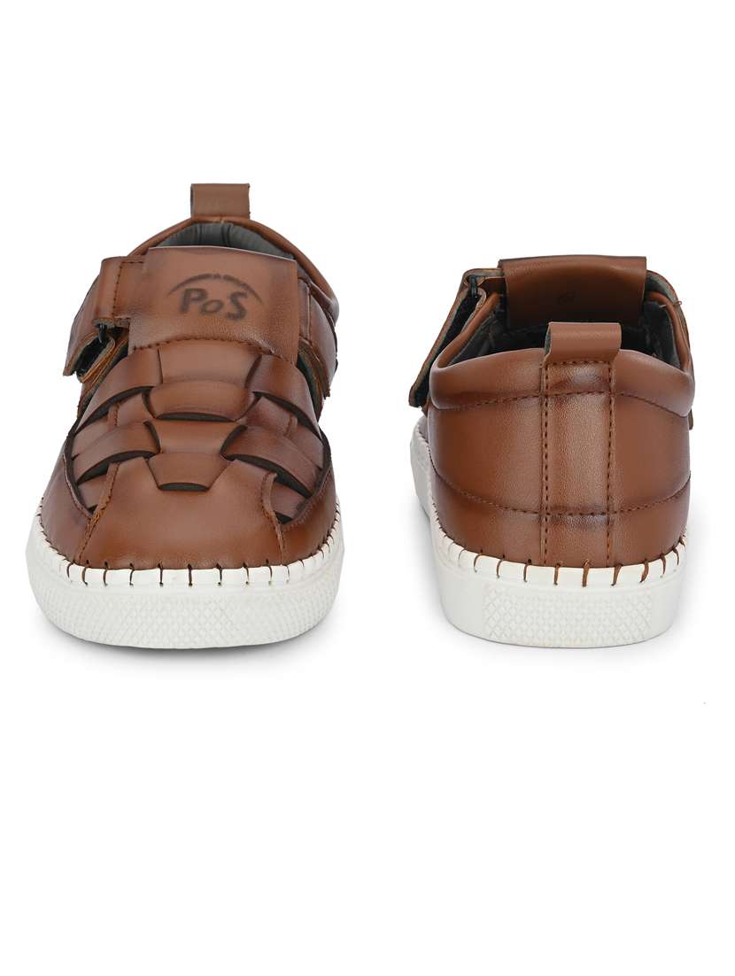 men plain slip on velcro sandals - 21647320 - Standard Image - 2