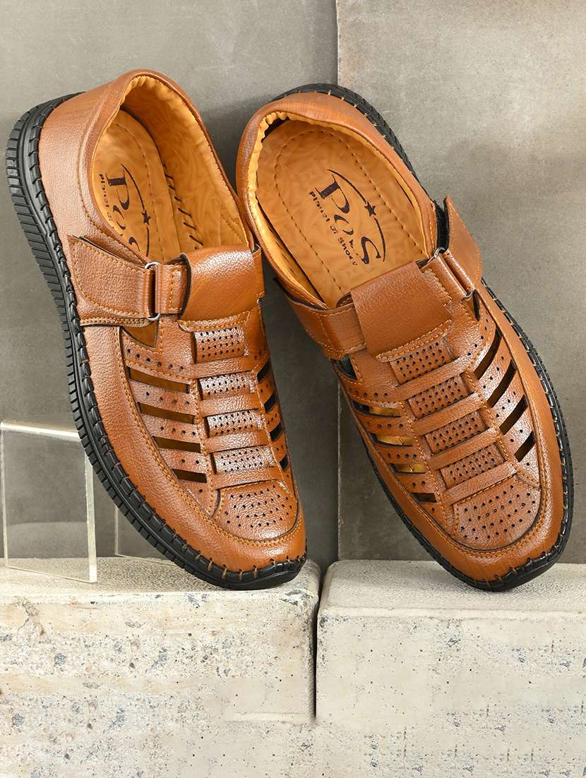 men slip on velcro sandal