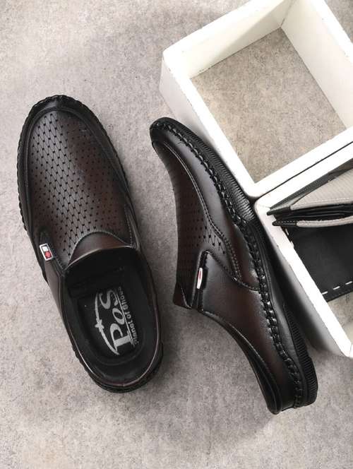 men brown slip on sandals - 21647348 -  Standard Image - 0