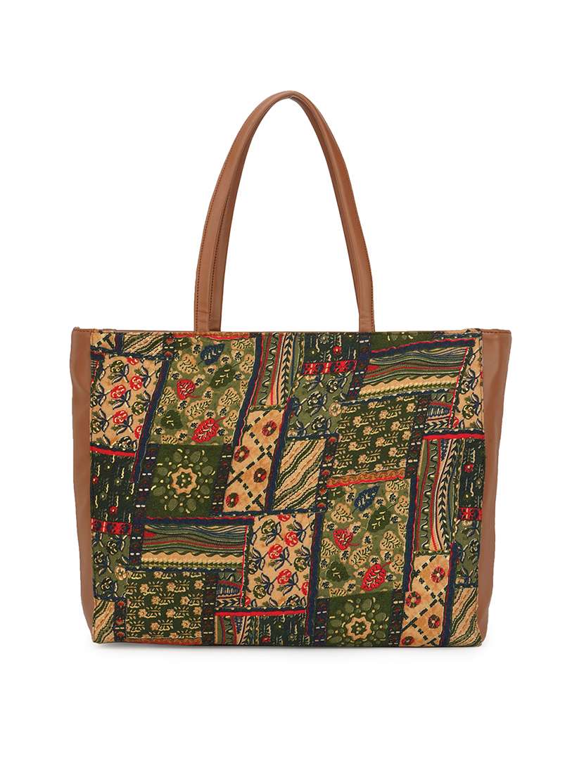 women printed laptop tote bag  