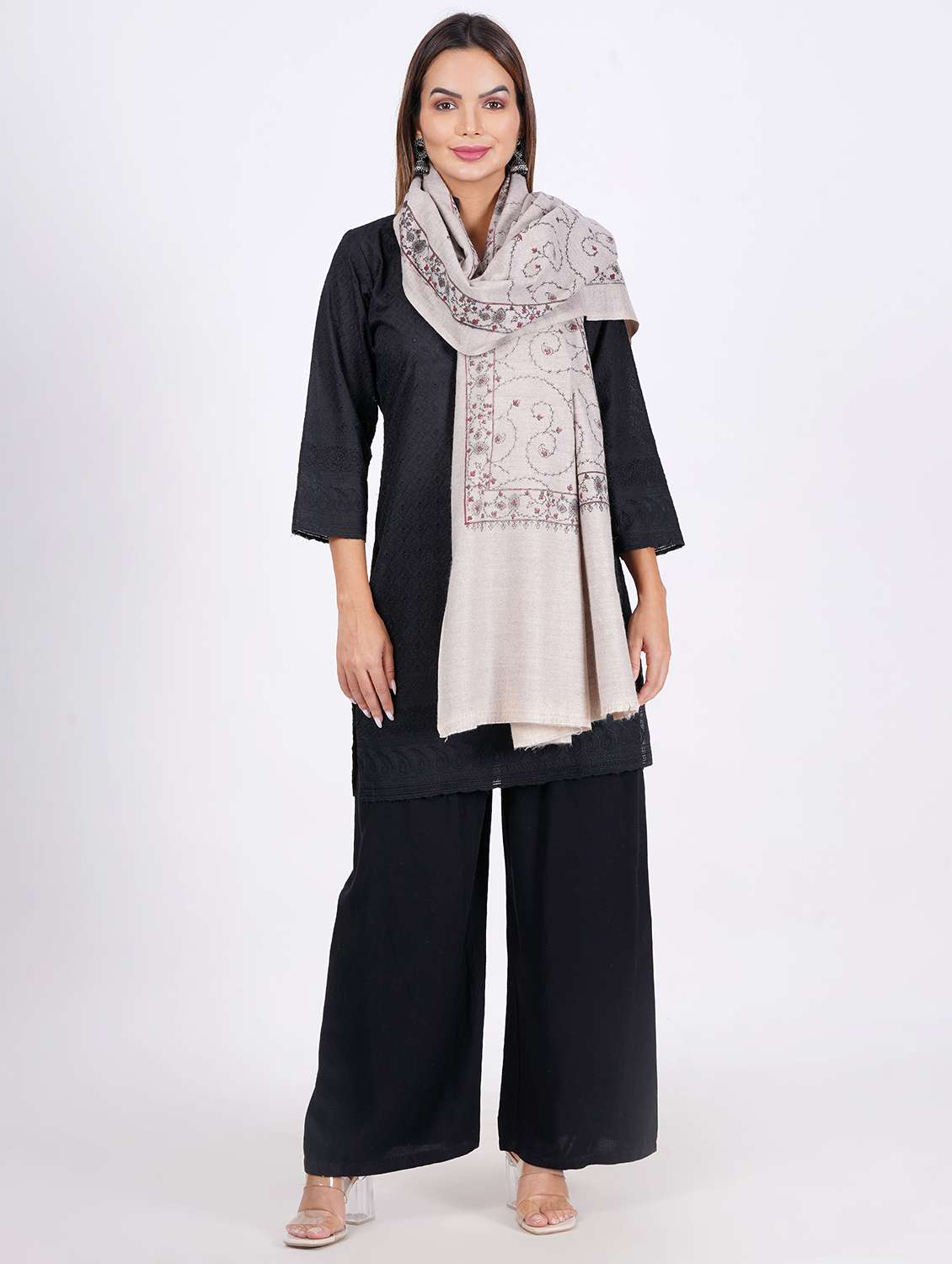 women elegant self design shawls - 21647980 - Standard Image - 2