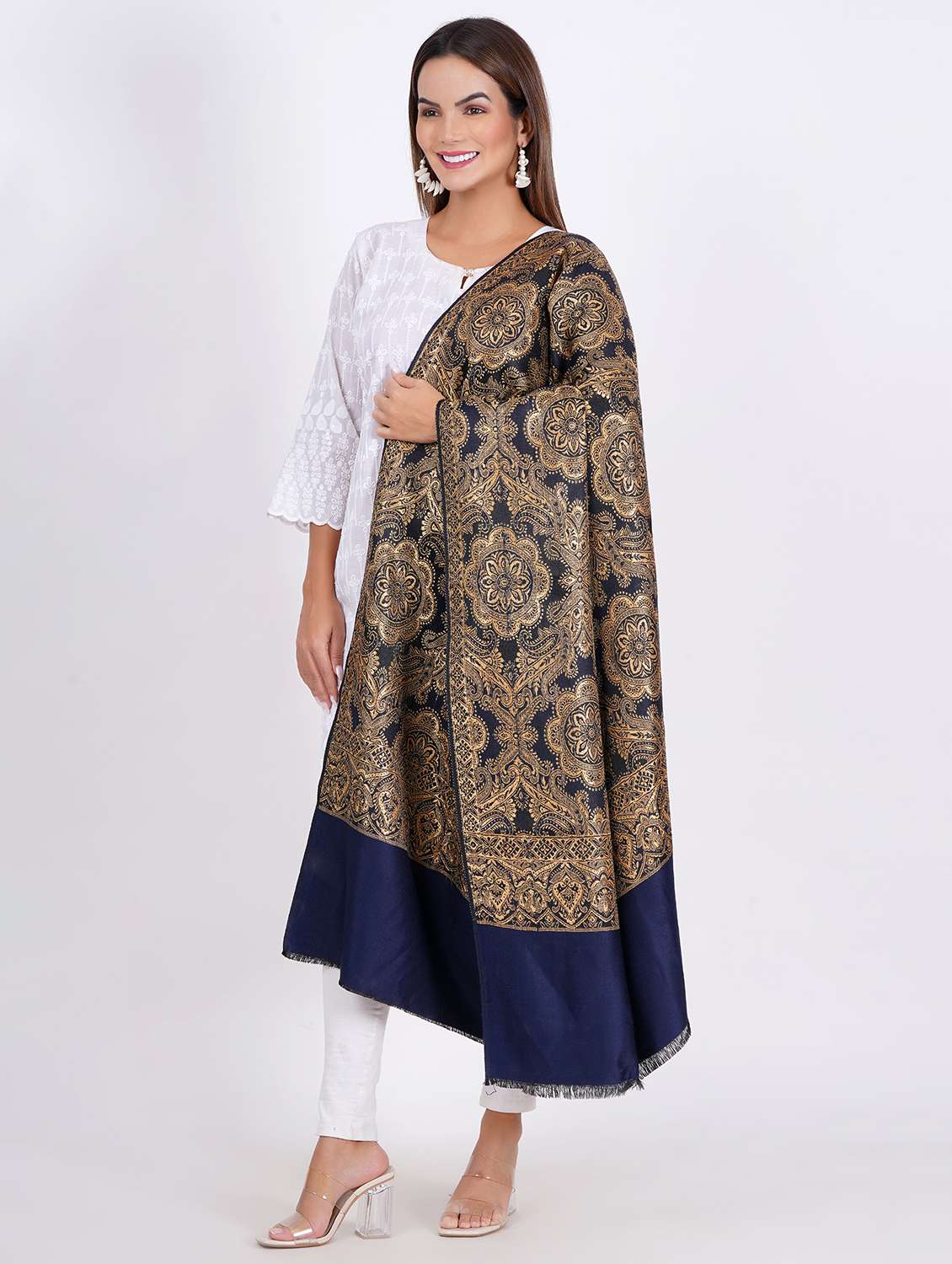 women elegant self design shawls  - 21647983 -  Standard Image - 2