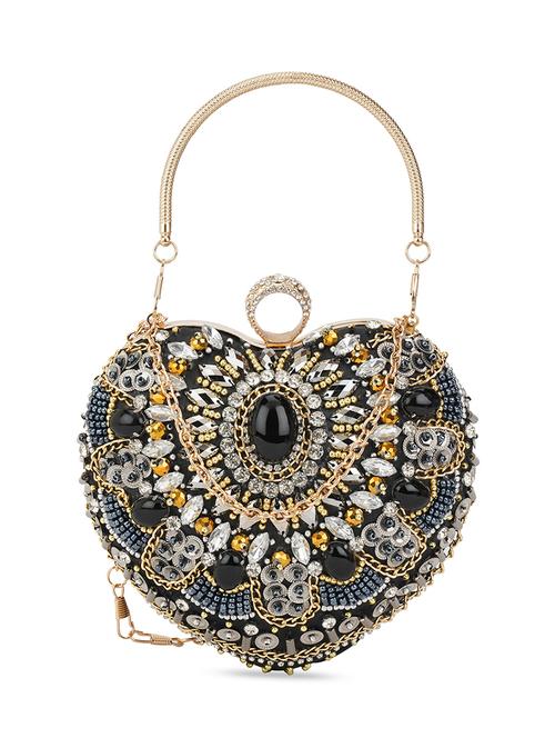 women embellished twistlock metal handle small bag with detachable chain strap - 21648253 - Standard Image - 0