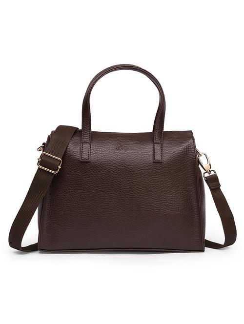 women brown leatherette textured handbag - 21648270 -  Standard Image - 0