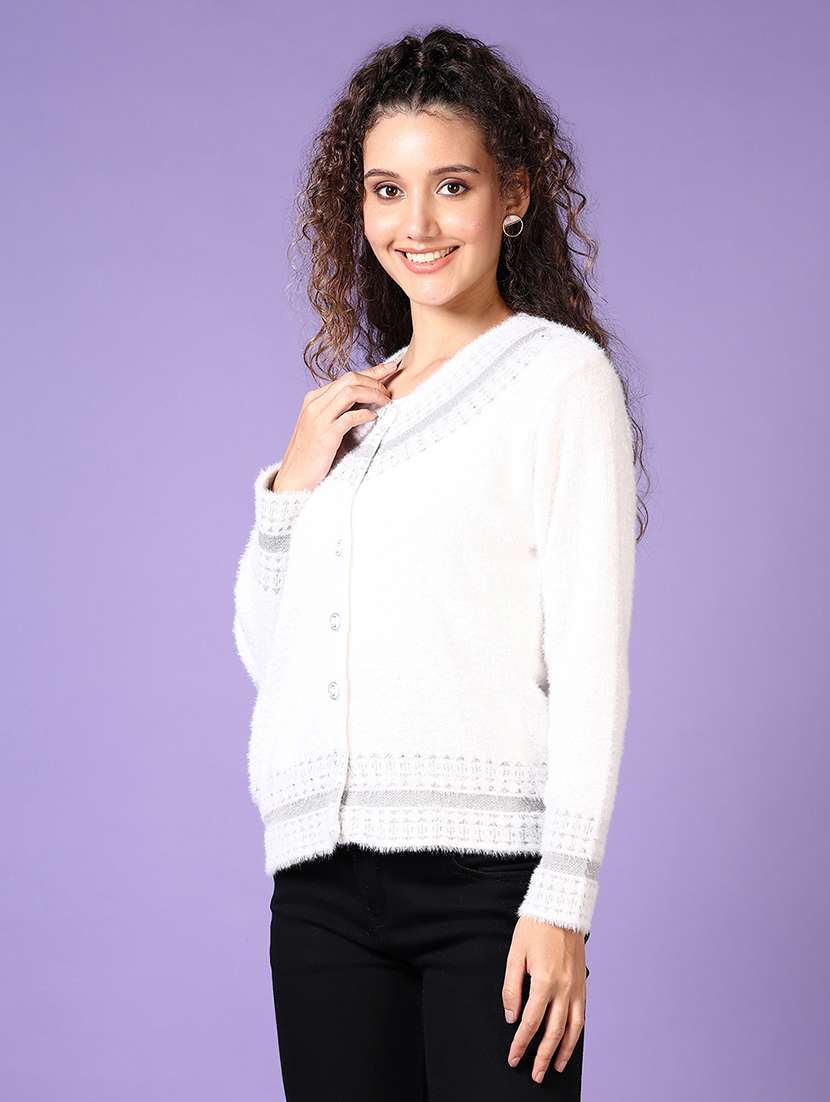 women self designed long sleeve cardigan - 21648488 -  Standard Image - 2