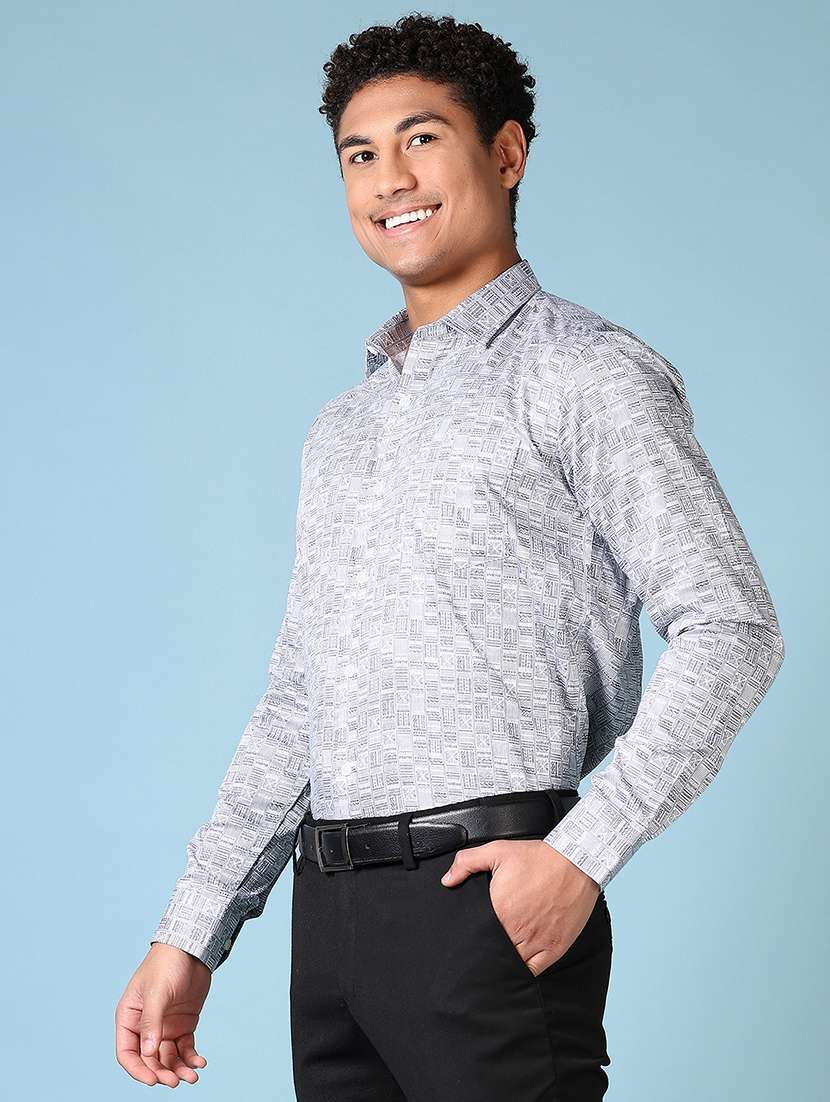men long sleeves printed formal shirt - 21648555 - Standard Image - 2