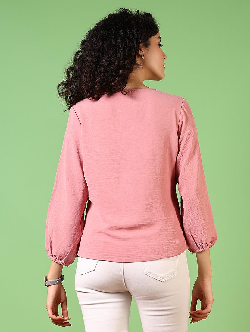 women solid long sleeves regular top - 21648559 - Standard Image - 2